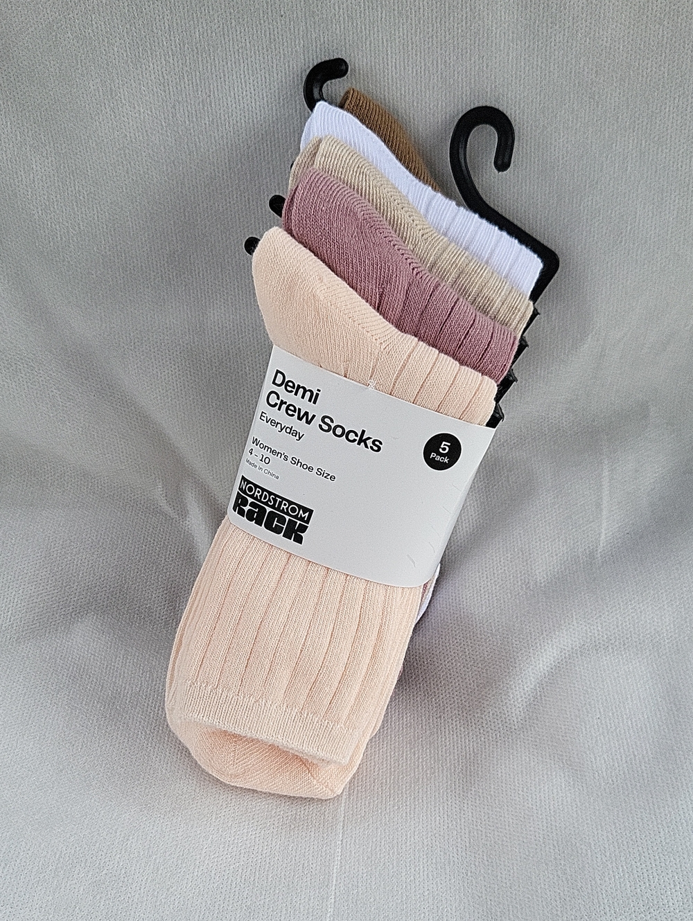 Nordstrom Demi Crew Socks 6-Pack Crew Socks Pink & Brown NWT